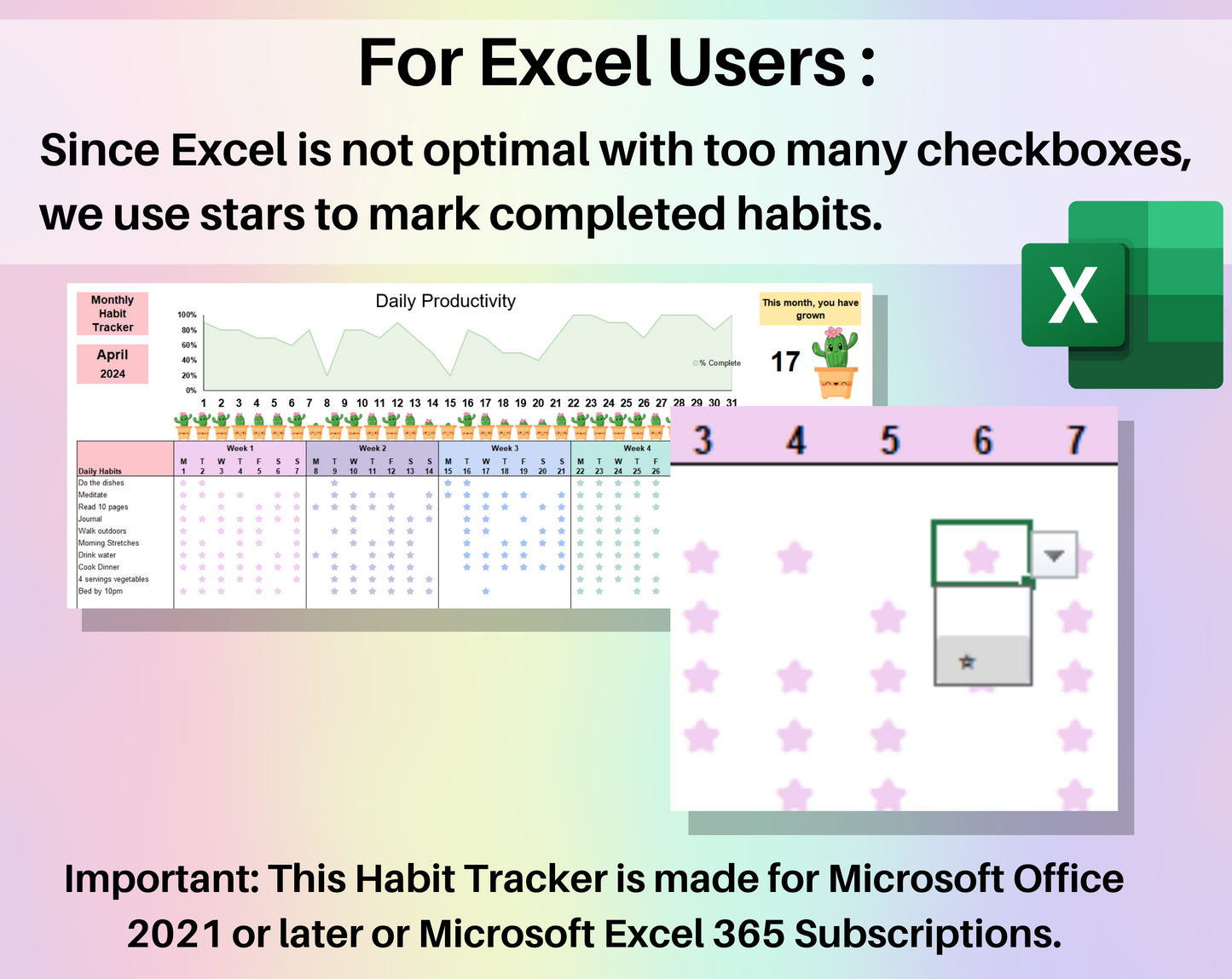 Habit Tracker Spreadsheet Google Sheets Productivity Template
