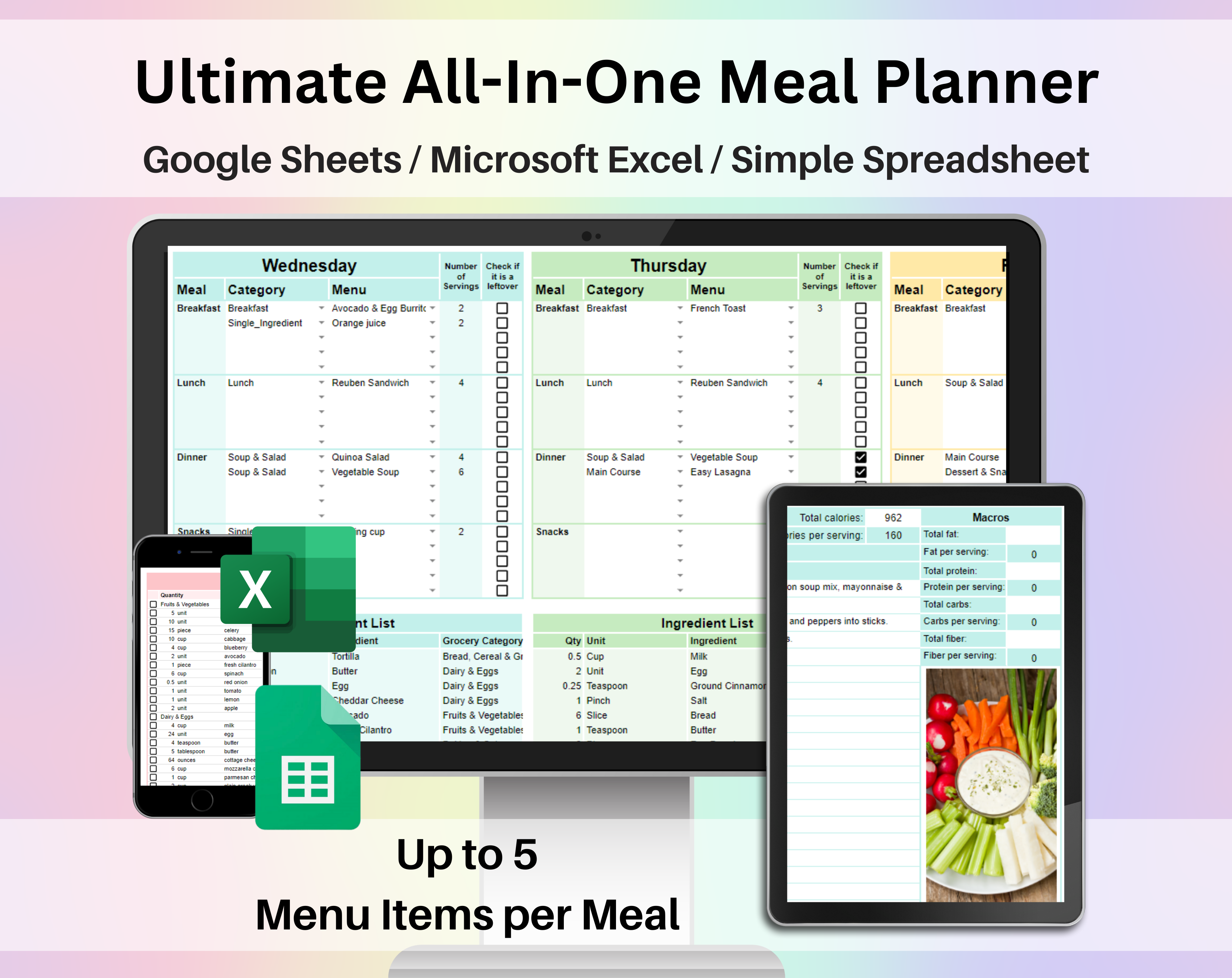 Weekly Meal Planner Template Excel Bi Weekly Meal Plan For December