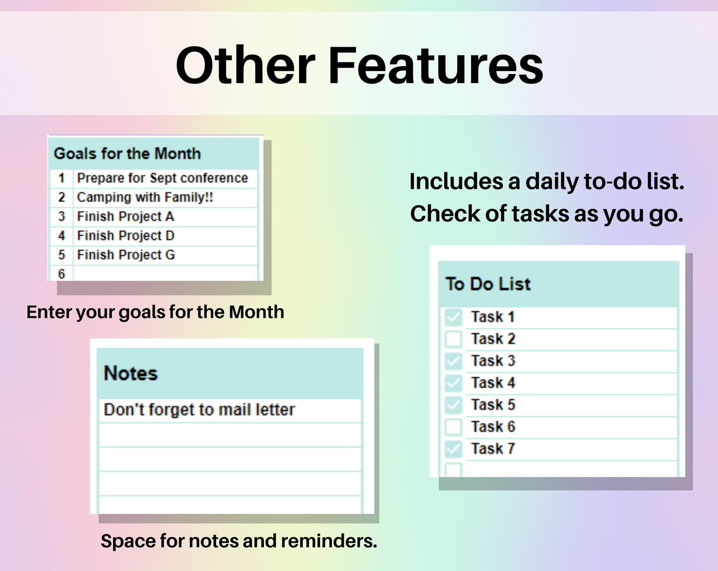 Editable Planner Google Sheets and Excel Digital Planner Template