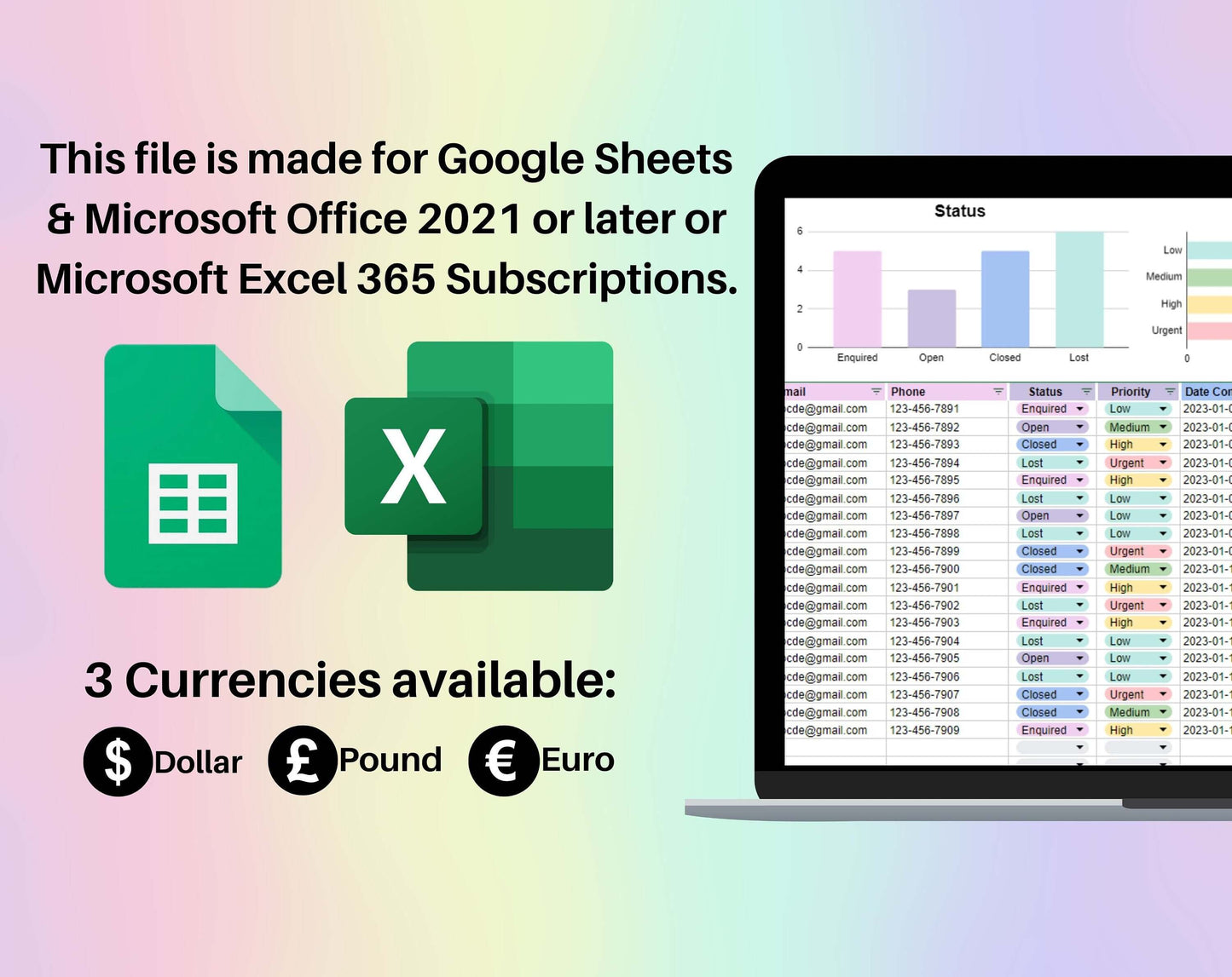 Client Tracker Google Sheets Template Small Business Spreadsheet Digital Customer Manager Log Client Management Customer List Lead Tracker