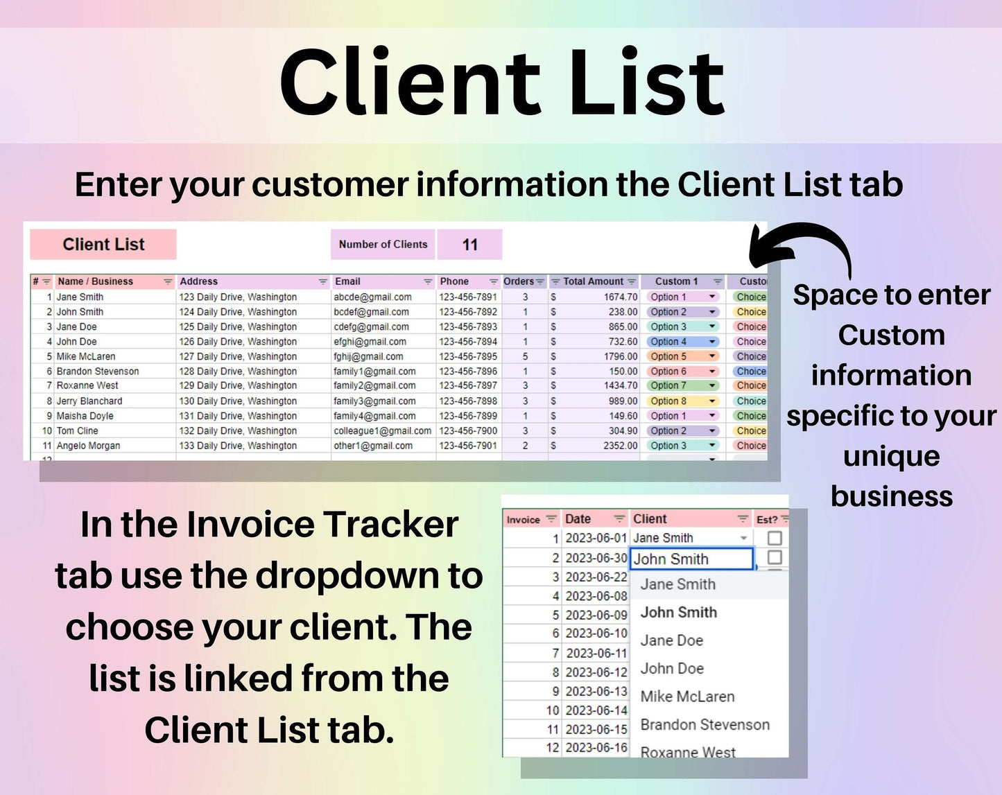 Invoice Generator & Tracker Google Sheets Automated Invoice Template Small Business Invoice Manager Spreadsheet Payment Tracker Job Estimate