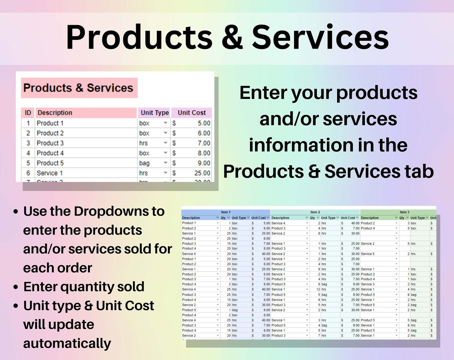 Invoice Generator & Tracker Google Sheets Automated Invoice Template Small Business Invoice Manager Spreadsheet Payment Tracker Job Estimate