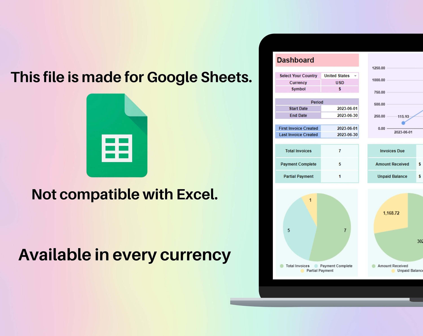 Invoice Generator & Tracker Google Sheets Automated Invoice Template Small Business Invoice Manager Spreadsheet Payment Tracker Job Estimate