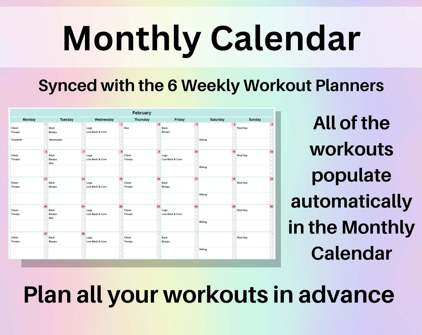 Workout Planner Spreadsheet Google Sheets Excel Exercise Tracker Gym Checklist Fitness Template Weightlifting Strength Training Pilates