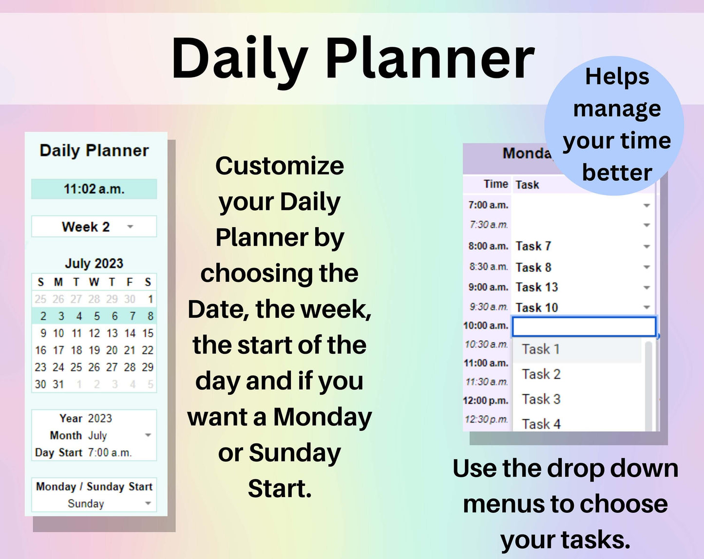 To-Do List Template Spreadsheet Google Sheets Excel Weekly & Daily Task Tracker Digital Productivity Planner To Do List Checklist Brain Dump