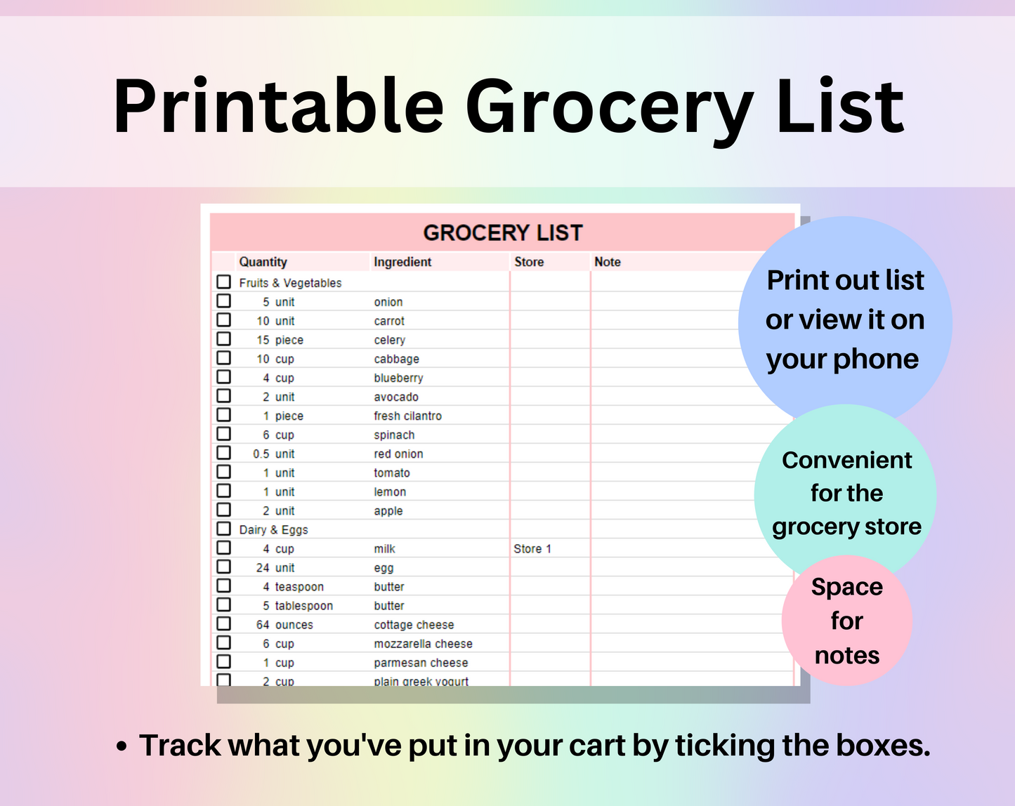 Weekly Meal Planner Spreadsheet Google Sheets and Excel Template