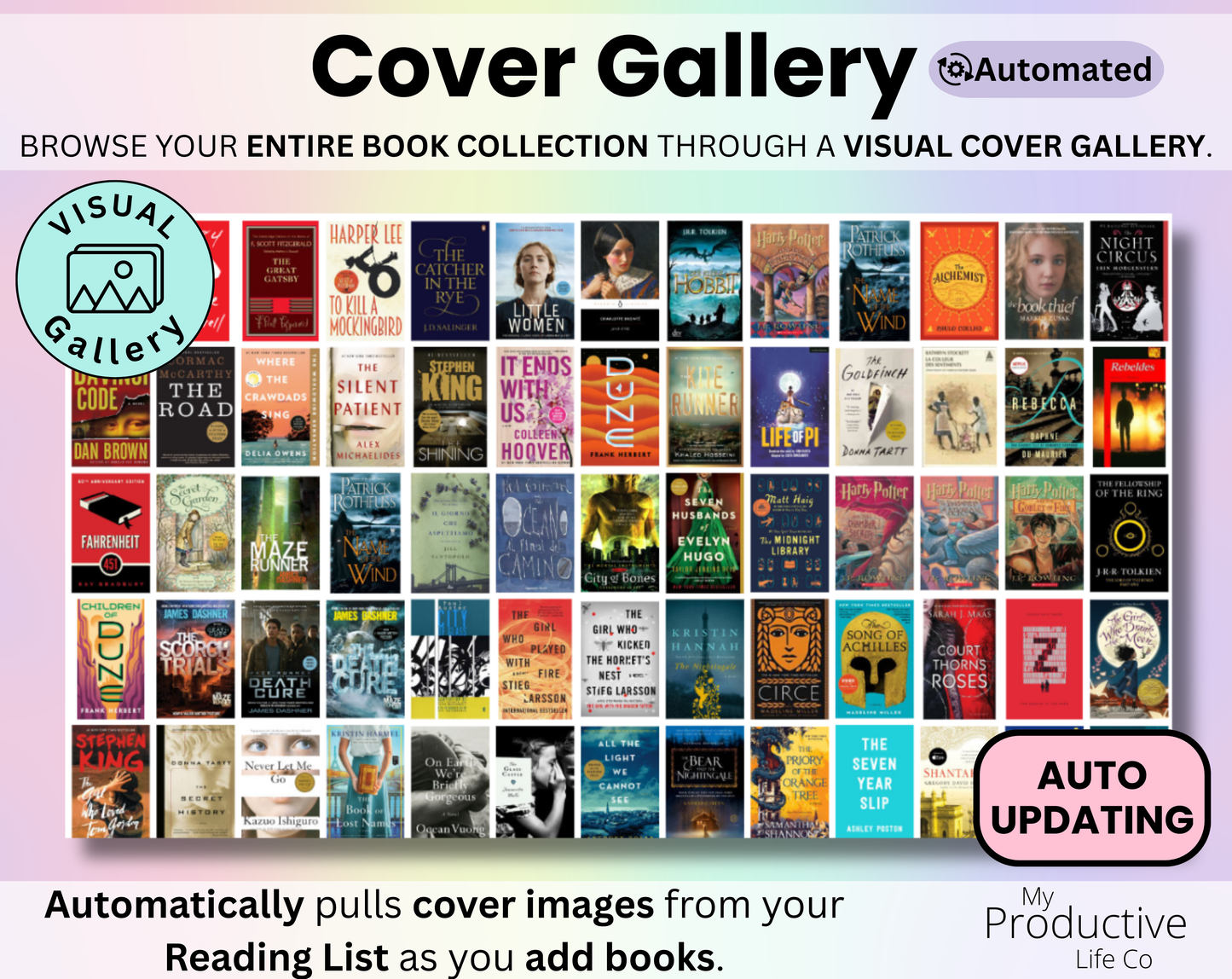 Book Tracker & Reading List Spreadsheet Google Sheets and Excel Book Template