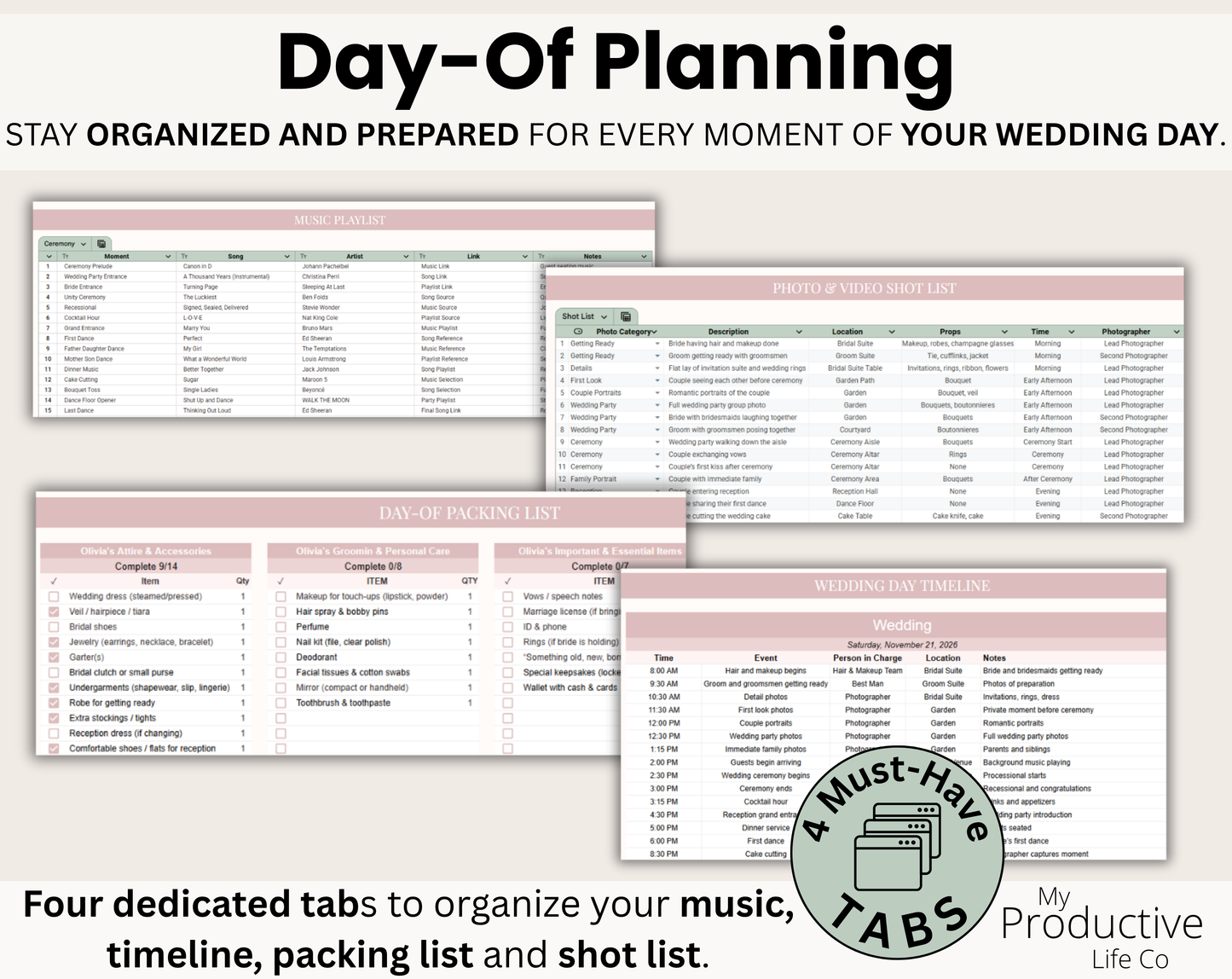 Ultimate Wedding Planner Spreadsheet: Budget, Guest List, Vendors, Timeline (Google Sheets, Excel)