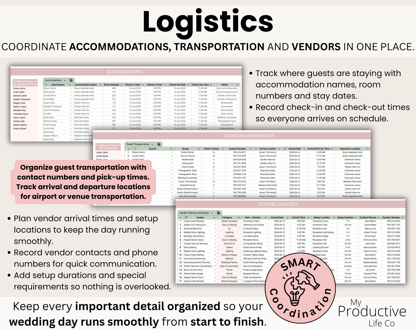 Ultimate Wedding Planner Spreadsheet: Budget, Guest List, Vendors, Timeline (Google Sheets, Excel)
