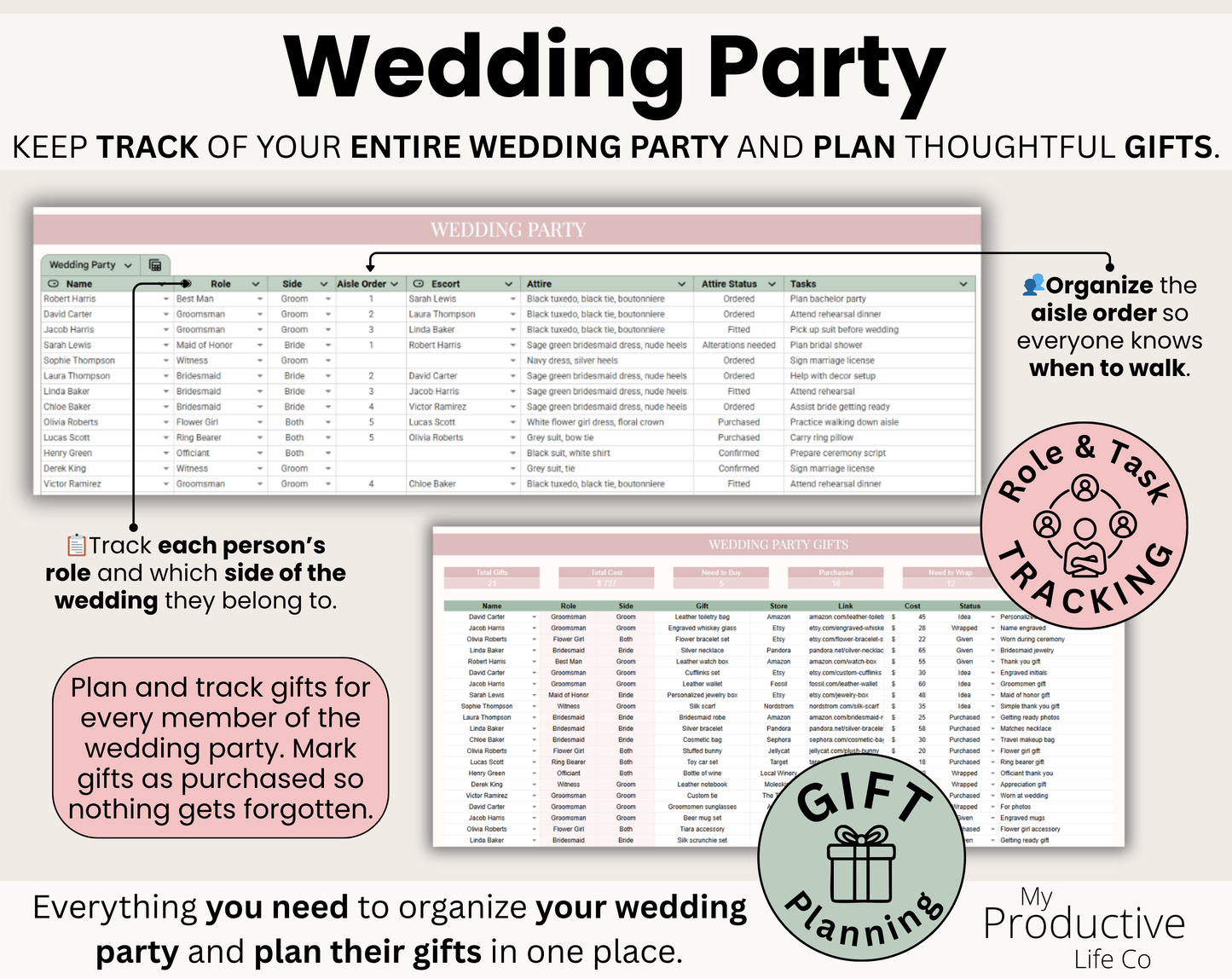 Ultimate Wedding Planner Spreadsheet: Budget, Guest List, Vendors, Timeline (Google Sheets, Excel)