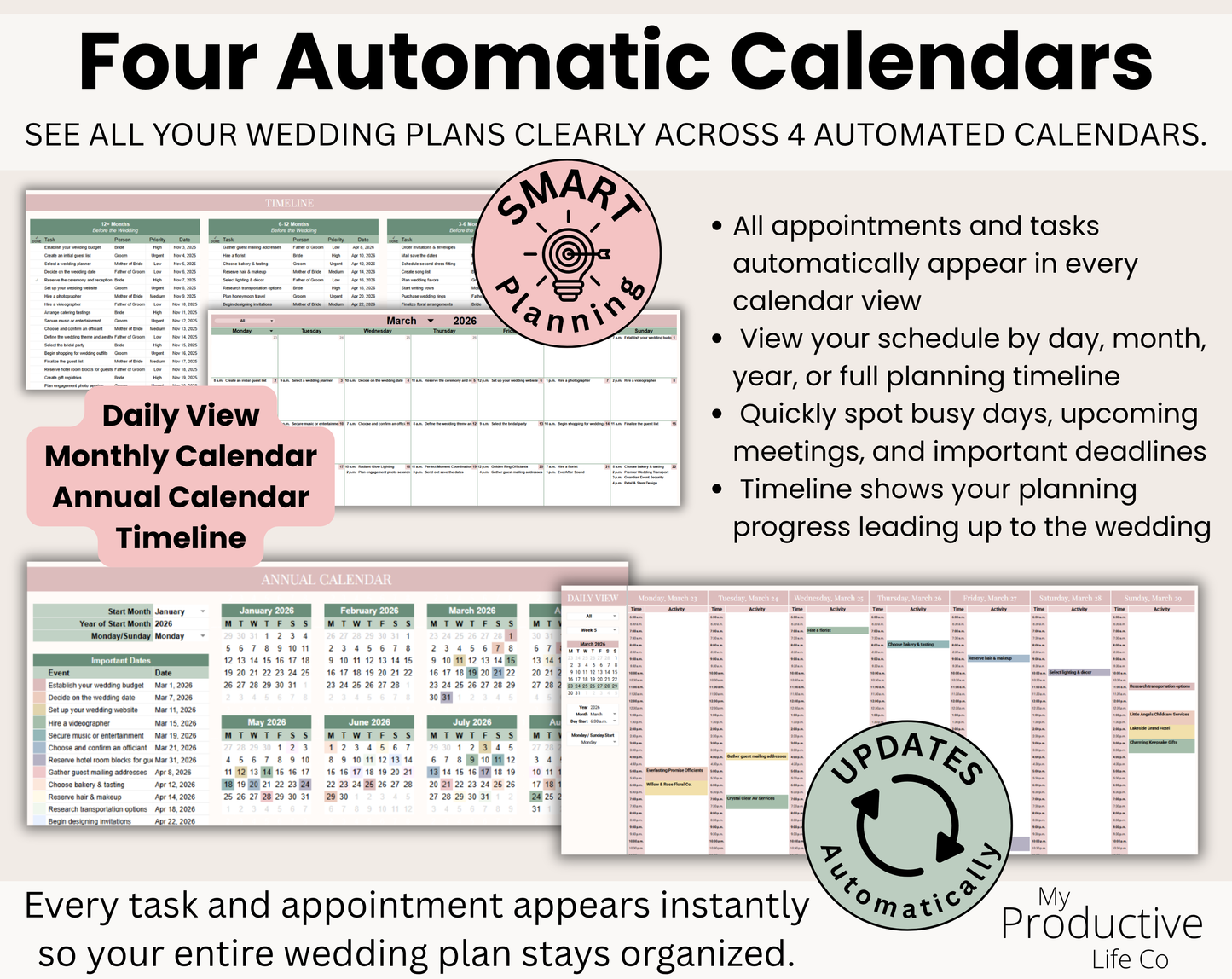 Ultimate Wedding Planner Spreadsheet: Budget, Guest List, Vendors, Timeline (Google Sheets, Excel)