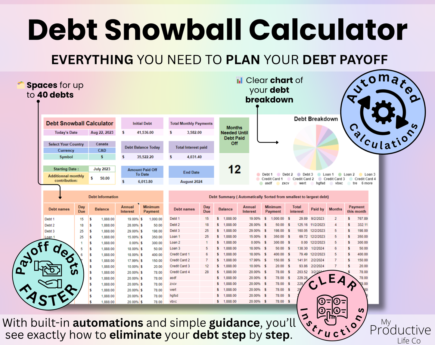Ultimate Budget by Paycheck Spreadsheet Google Sheets and Excel Template