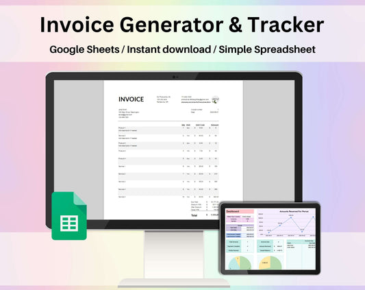 Invoice Generator & Tracker Google Sheets Automated Invoice Template