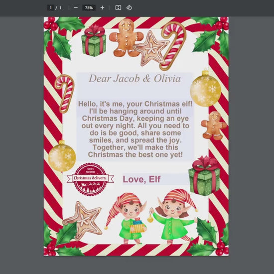 Christmas Elf Letter Fillable PDF Editable in Microsoft Word & Google Docs Arrival Return Elf Letter Printable Template