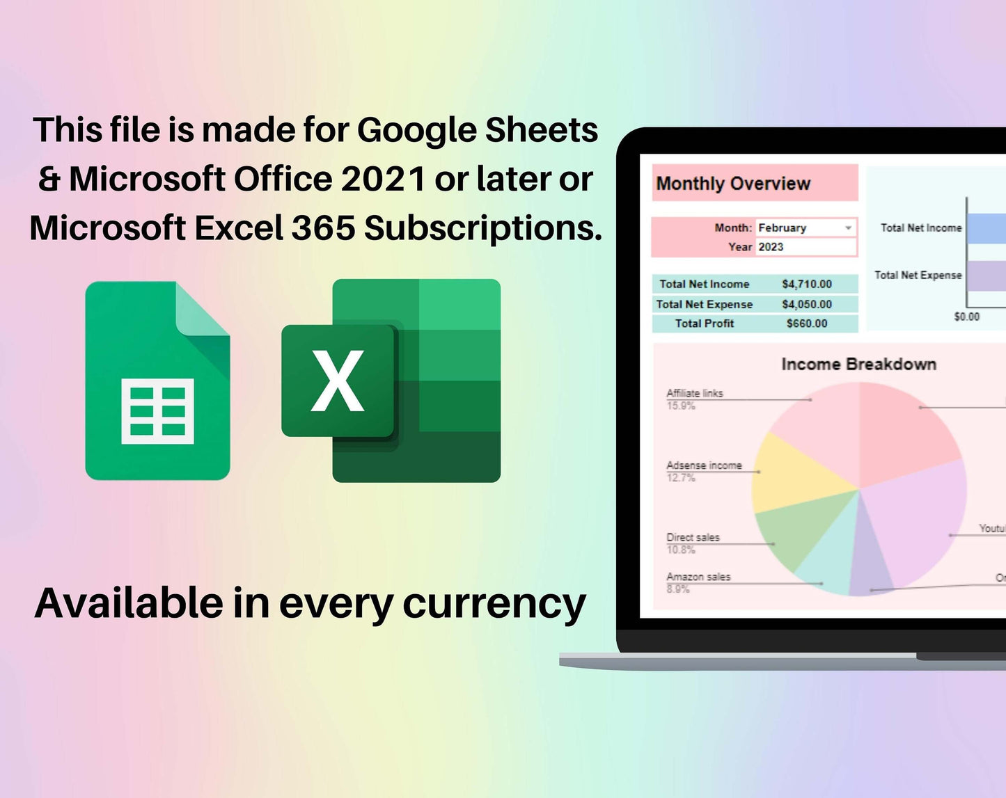 Small Business Bookkeeping Spreadsheet Google Sheets Excel Template Digital Income Expense Tracker Account Balance Financial Sales Overview